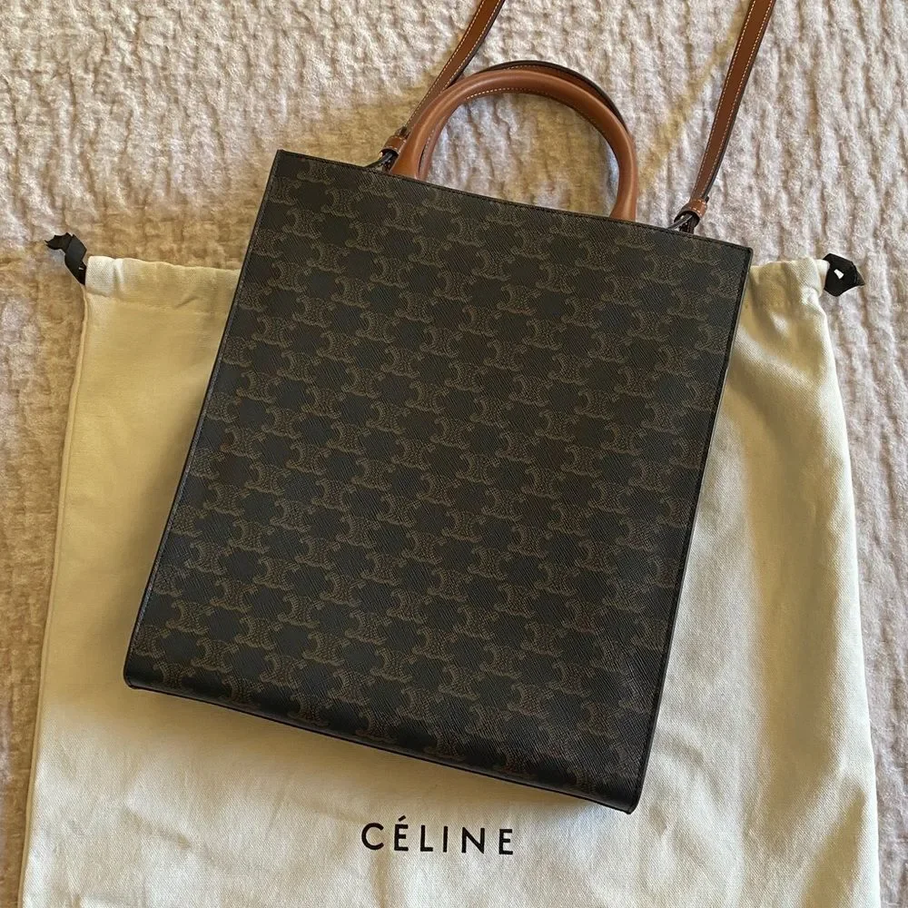 Celine Black and Tan Tote Bag
